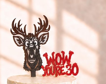 Custom Deer Cake Topper By Memory Keepsake Party 30th Birthday Deer Birthday Party Decor, 30th Cake Decoration A Gift For Animal Lover