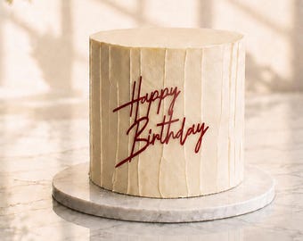 Happy Birthday Mirror Cardstock Cake Wrap – 6” Wide Side Cake Decoration