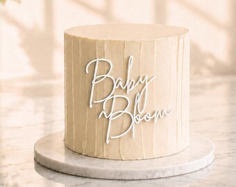 Baby In Bloom Cake Charm: Floral Shower Decoration Girl or Boy Woodland Party Theme