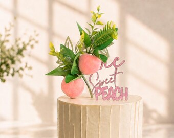 One Year Old Peach Cake Topper – Sweet as a Peach First Birthday Decor