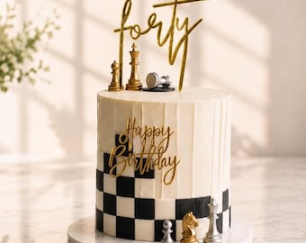 Forty Chess Cake Topper 30 Minutes 40 Moves Birthday Theme
