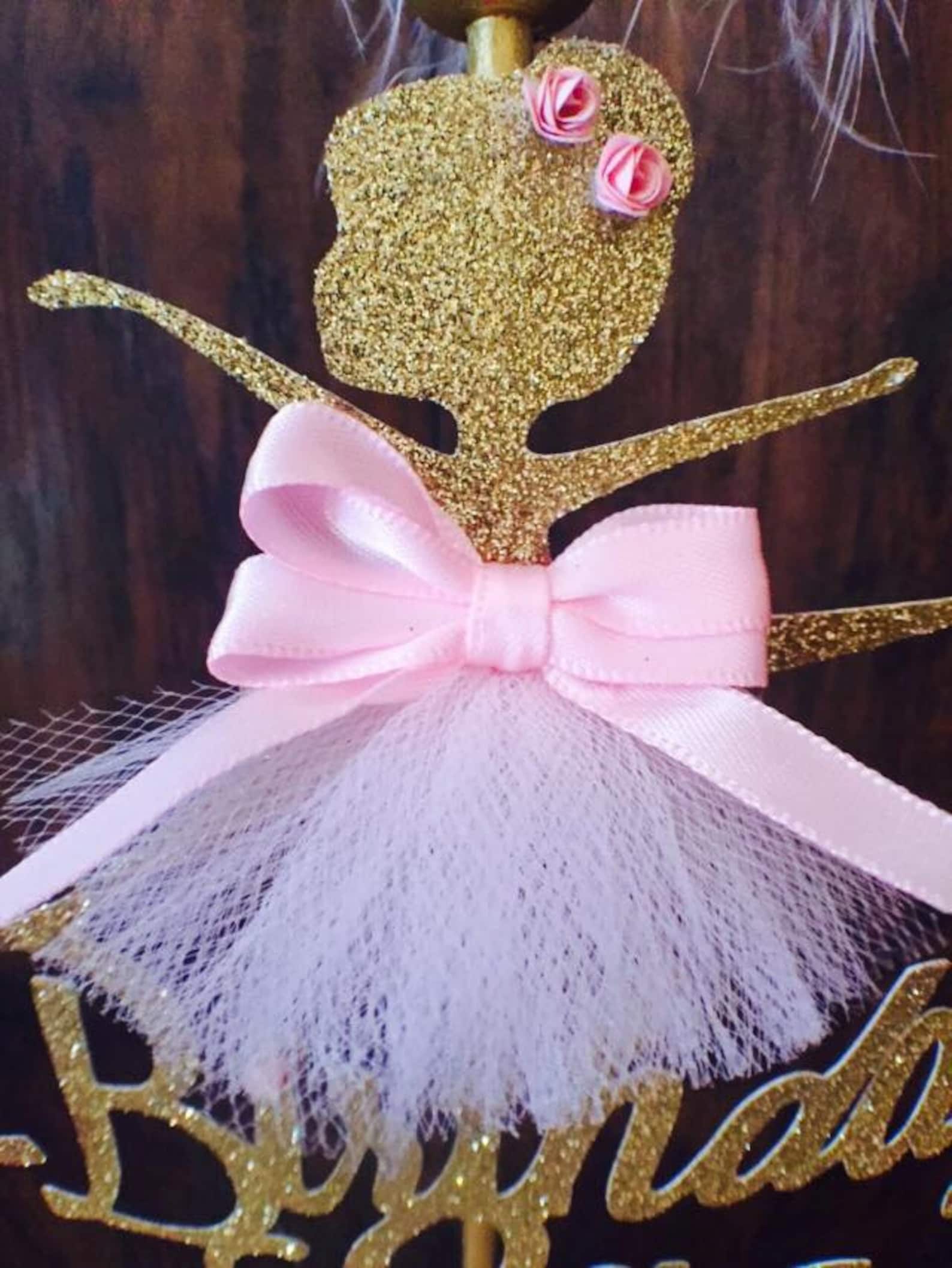 ballerina cake topper - ballet cake topper - ballerina party decorations - ballet party decorations - slippers - little ballerin