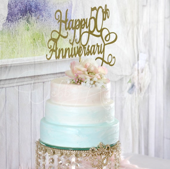50th anniversary cake topper