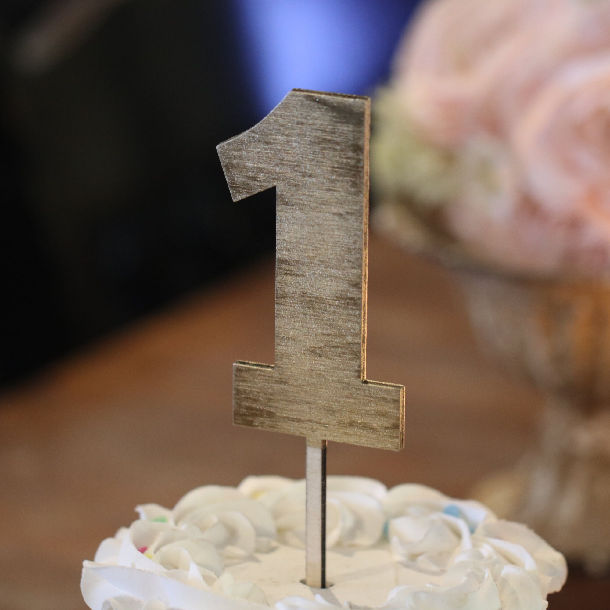Number 1 Cake Topper First Birthday Party Wood Cake Topper | Etsy