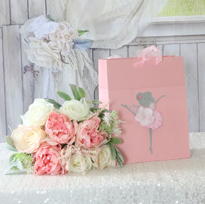Baby Girl Shower Gift Bag First Birthday Ballerina Party Guest Bag Pink Baby Shower Ballet Ballerina Birthday Ballerina Favor Bag