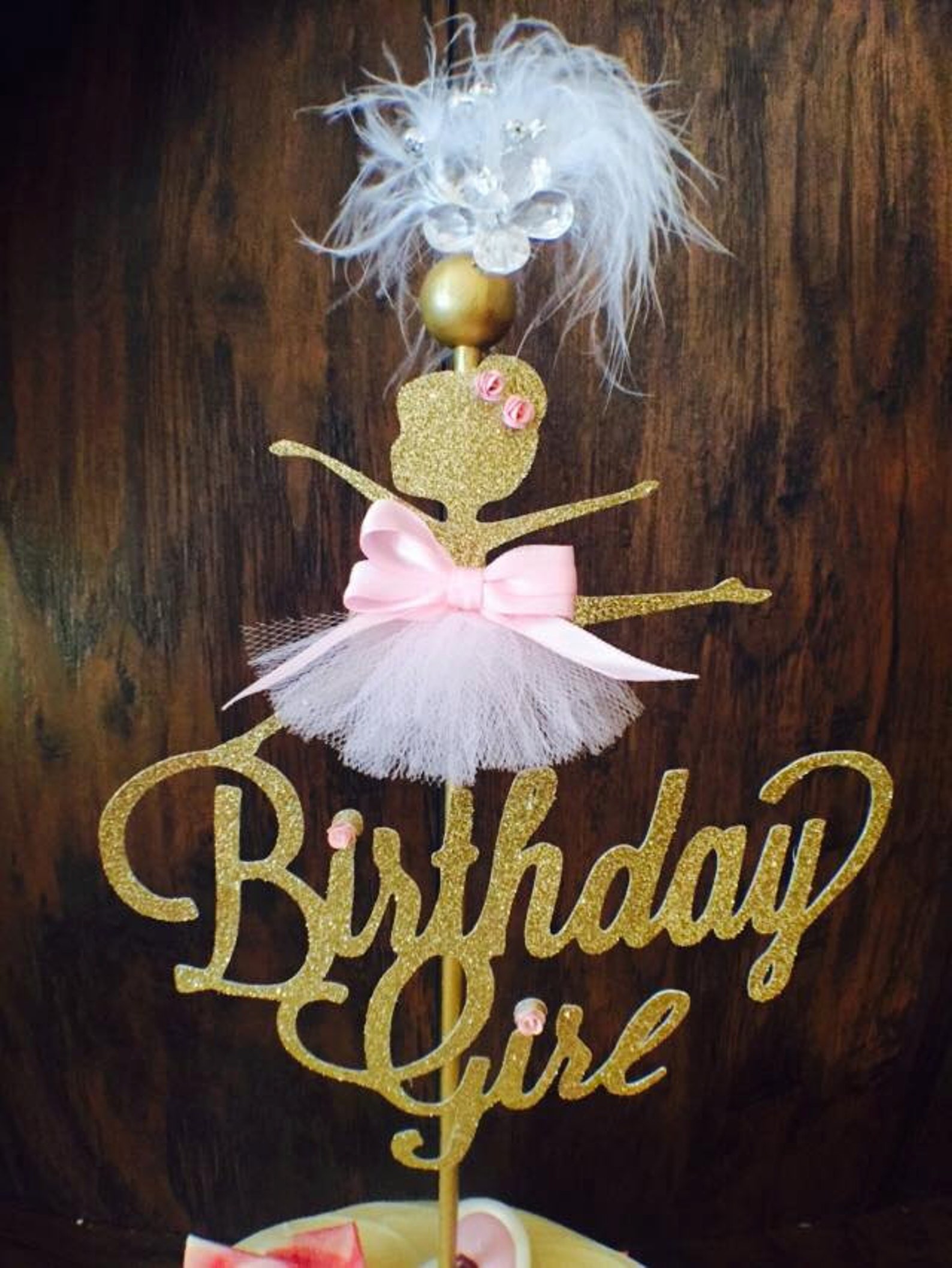 ballerina cake topper - ballet cake topper - ballerina party decorations - ballet party decorations - slippers - little ballerin