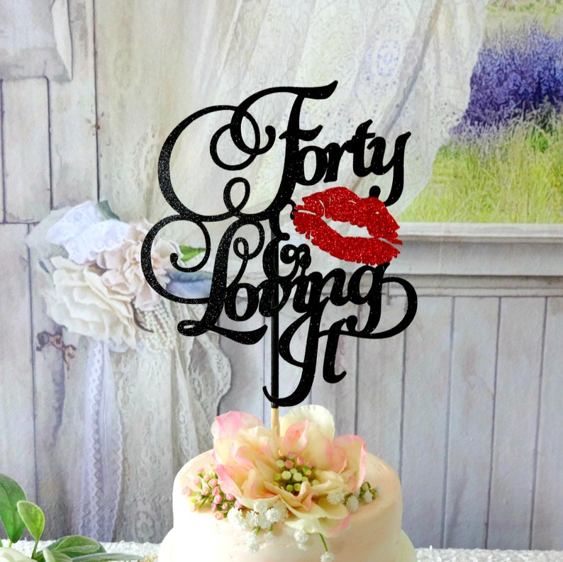 40th Birthday Any Age Colors Birthday Cake Topper Kiss Cake Etsy