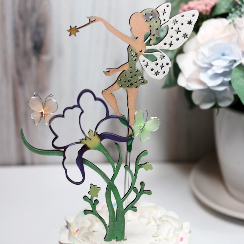 Fairy Woodland Theme Baby Shower Fairy Cake Topper Garden Decorations For Neutral Gender Party Wood 2 Pieces Paper Party Kids Party Gifting Deshpandefoundationindia Org