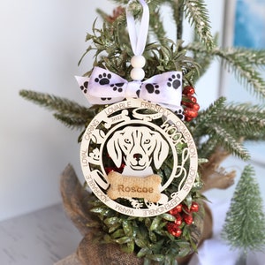 Custom Pet Ornament, American Foxhound, Dog Christmas Ornament First Dog Christmas Ornament, Personalized Name, Christmas Tree Decorations