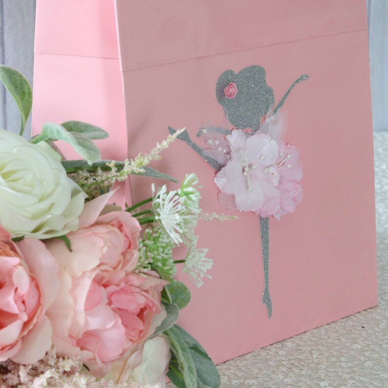 Baby Girl Shower Gift Bag First Birthday Ballerina Party Guest Bag Pink Baby Shower Ballet Ballerina Birthday Ballerina Favor Bag
