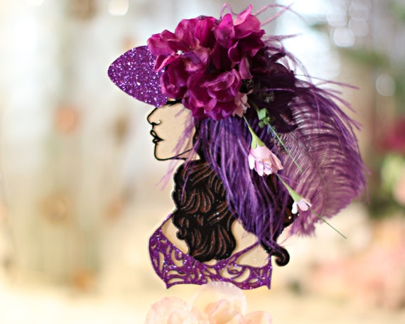 Glamour Girl Cake Topper Derby Hat Gal Decorations Sunday Etsy