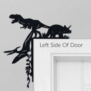 Dinosaur Door or Window Trim, Dinosaur Wood Frame Sitter, Dinosaur Wall Decor, Dino Child Or Adult Bedroom Door, Man Cave Dorm Game Room