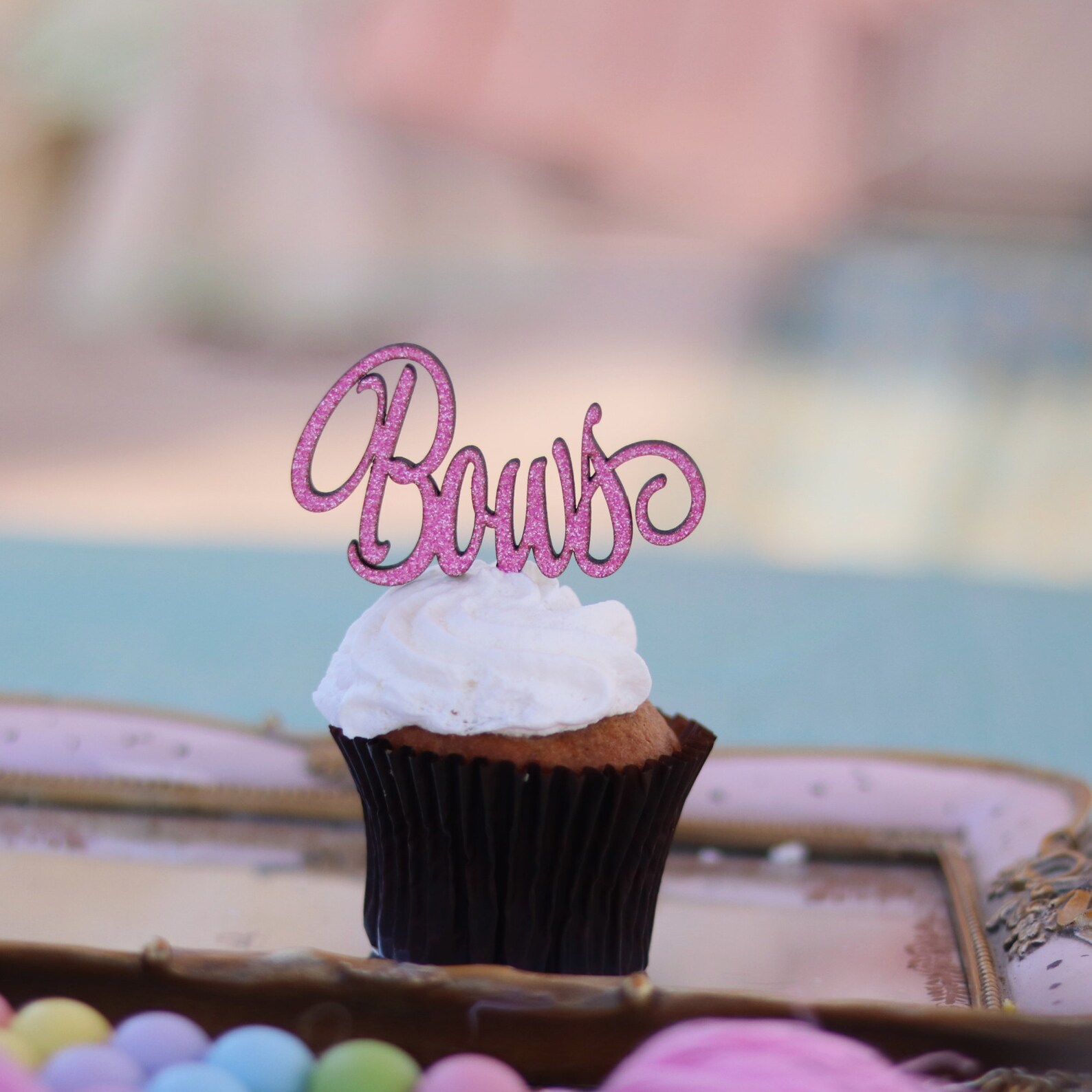 Burnouts or Bows Cupcake Toppers for Baby Reveal Party Baby Etsy