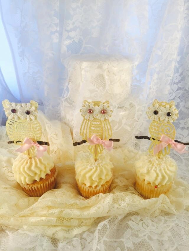 Owl Cupcake Toppers Owl Birthday Party Owl Baby Shower Etsy