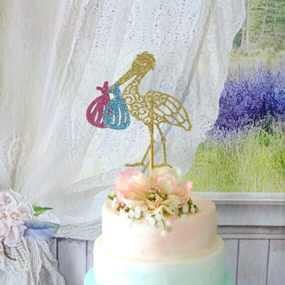 Cigogne De Gateau Twin Party Bebes Jumeaux Douche De Bebe Etsy Cigogne De Gateau Twin Party Bebes Jumeaux Douche De Bebe Etsy