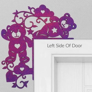 Teddy Bear Door or Window Trim, Woodland Wood Frame Sitter, Magical Wall Decor, Party Decorations, Baby Nursery Birthday Gift