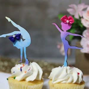 Gymnastics Cupcake Toppers - Gymnastics Party Decorations - Gymnastics Party Decor - Gymnastics Birthday Party Cupcake Toppers - Girl Party