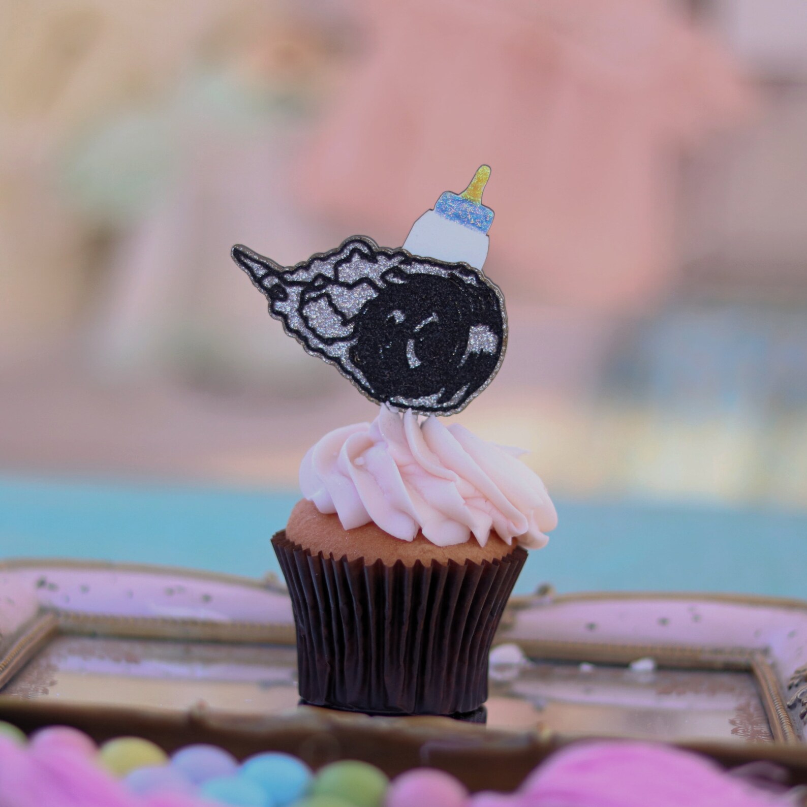 Burnouts or Bows Cupcake Toppers for Baby Reveal Party Baby Etsy