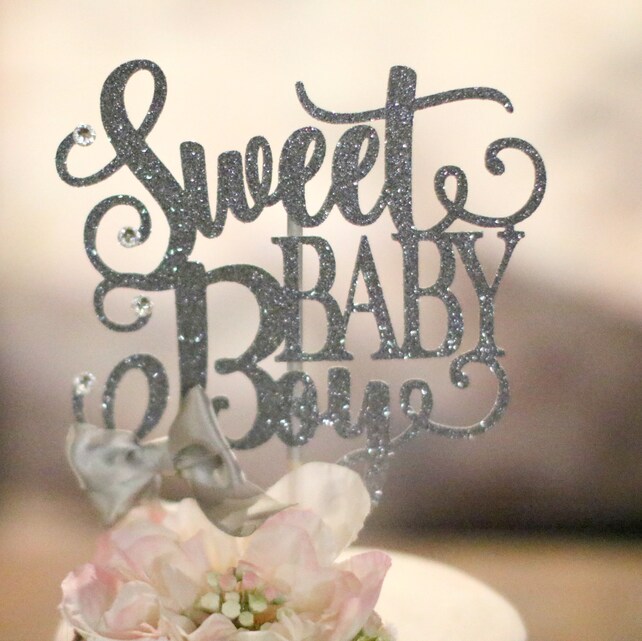 Sweet Baby Boy Cake Topper Any Color Sweet Baby Shower Sweet Baby Boy Cake Topper Any Color Sweet Baby Shower