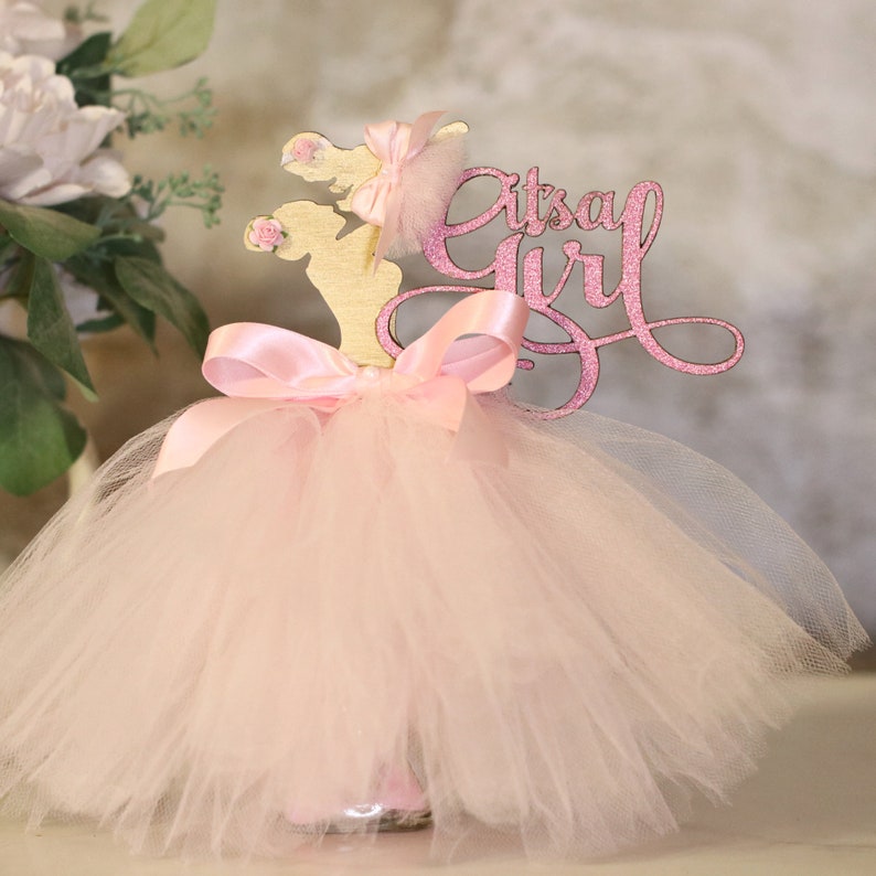 It's A Girl Centerpiece, Baby Shower Centerpiece, Its A Girl Party Decorations, Ballerina Centerpiece, Girl Baby Shower Centerpiece image 1