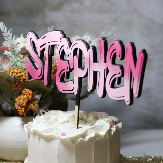 Graffiti Nom Cake Topper Gateau Personnalise Topper Graffiti Etsy Canada