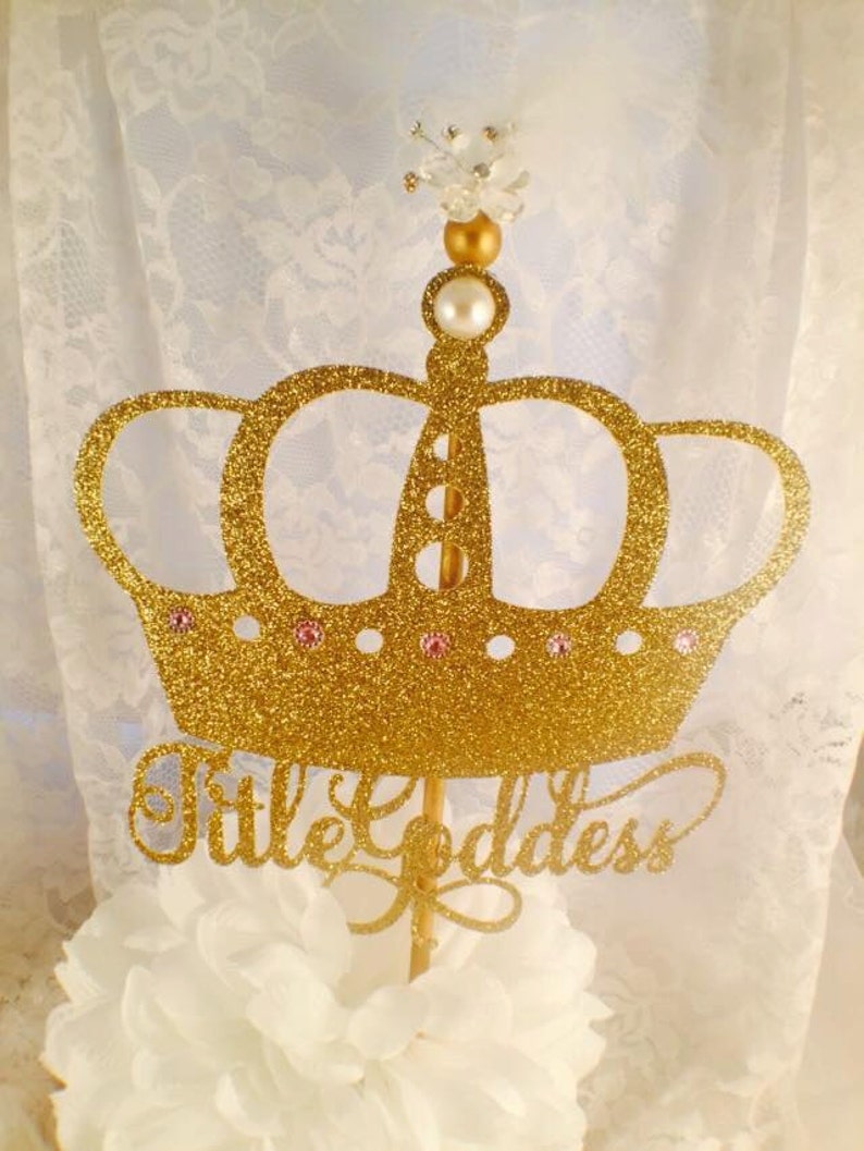Title Goddess Cake Topper Goddess Crown Birthday Party Etsy