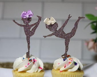 Gymnastics Cupcake Toppers - Gymnastics Party Decorations - Gymnastics Party Decor - Gymnastics Birthday Party Cupcake Toppers - Girl Party