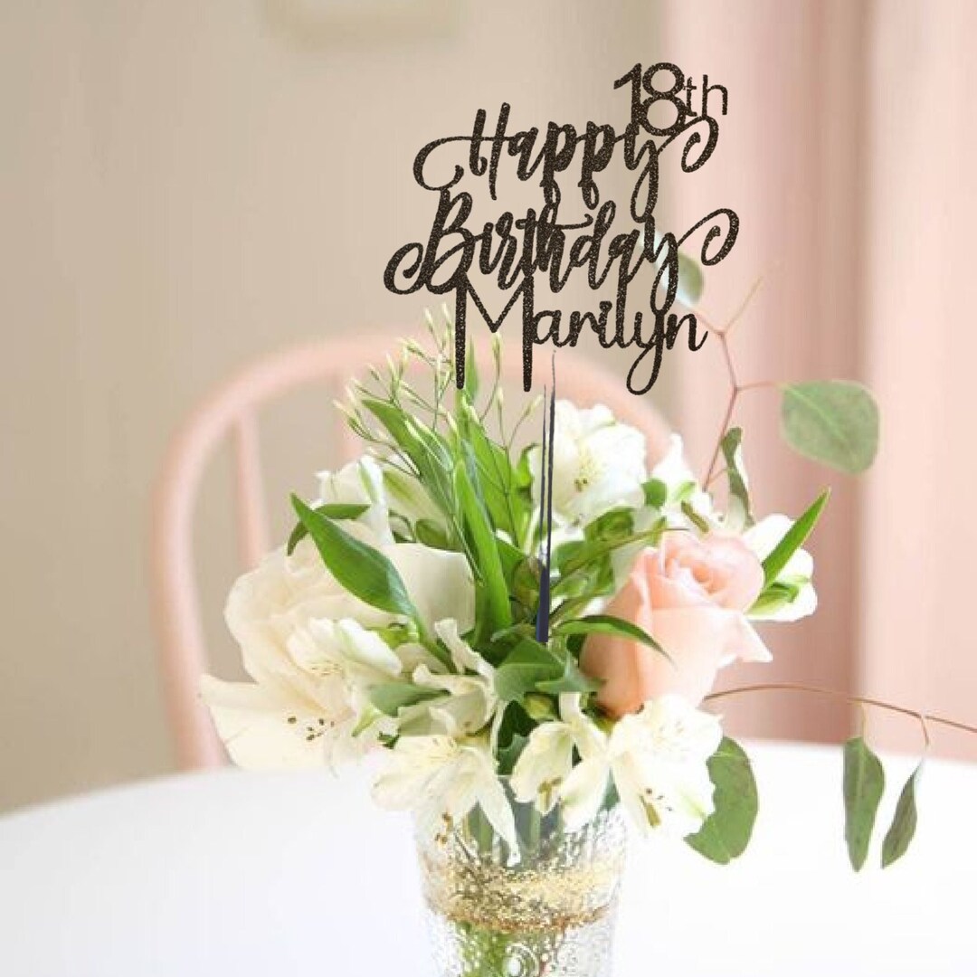 Birthday Centerpiece Pick, Birthday Party, Gold Birthday Decor