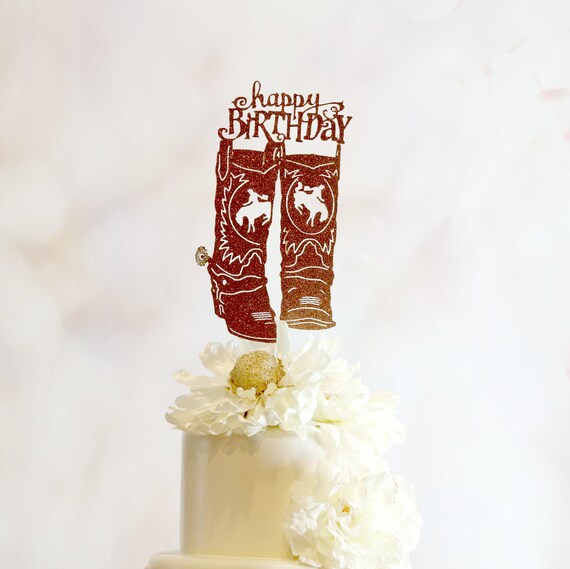 Cowboy Boots Cake Topper Western Cake Topper Western Party Etsy