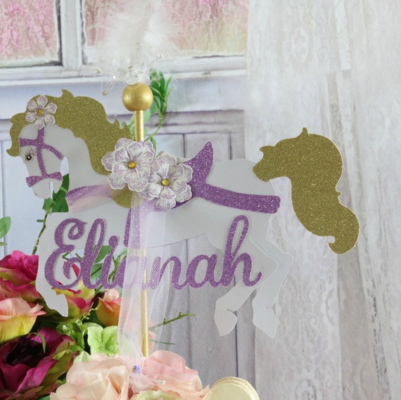 Carousel Horse Cake Topper Carousel Horse Party Decorations Etsy