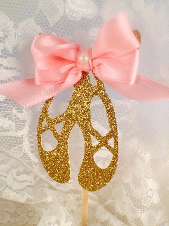 Ballerina Slippers Cupcake Toppers Ballet Slippers Cupcake Etsy