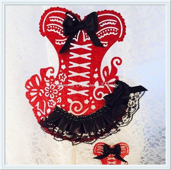 Corset Cake Topper Corset Cupcake Toppers Lingerie Party Etsy