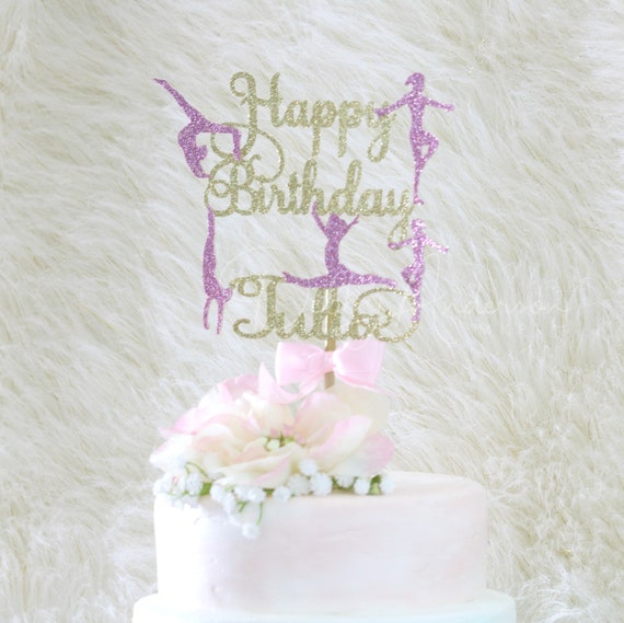 Gymnastics Cake Topper Gymnastics Party Decorations Etsy