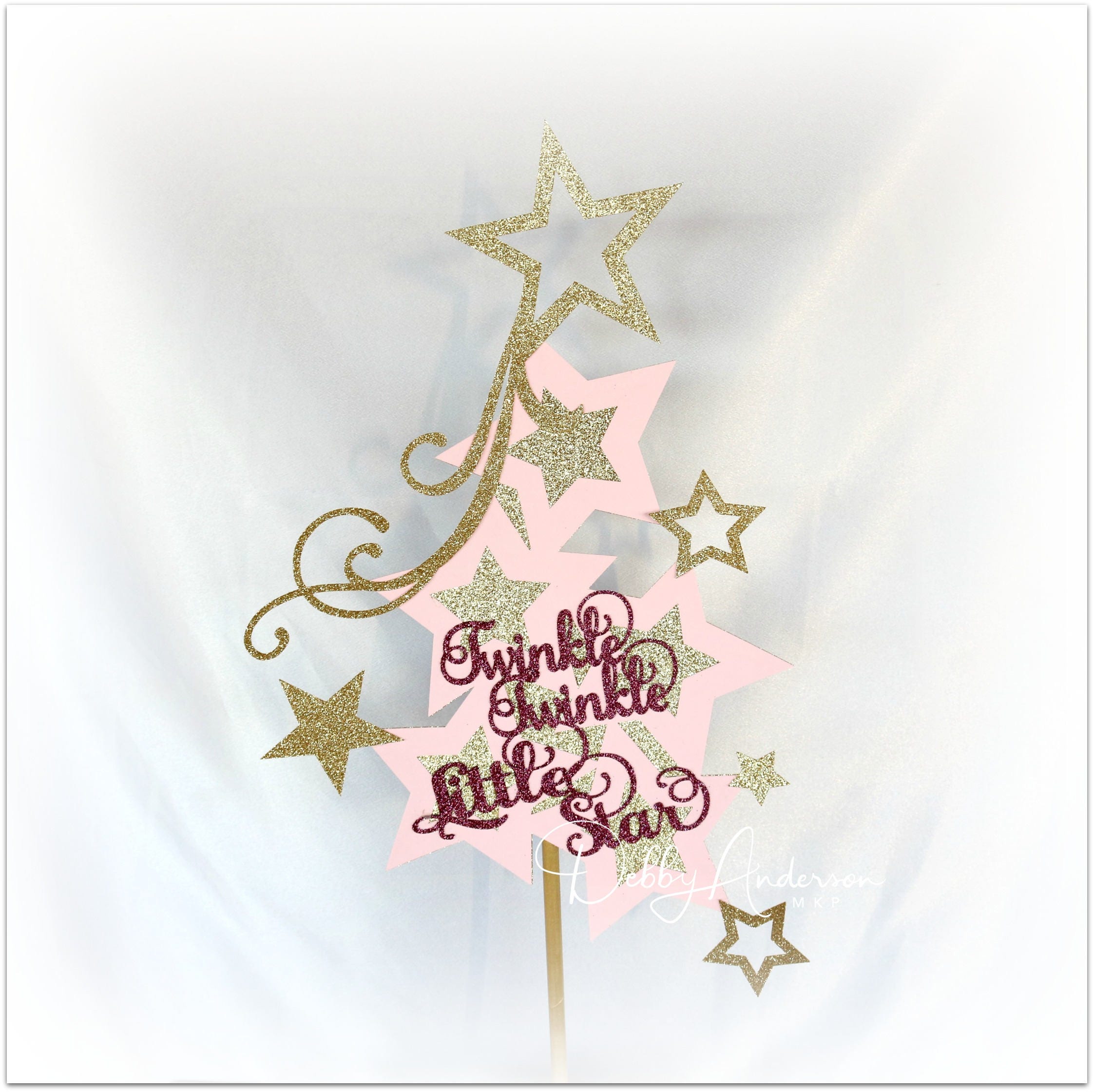 Stars Centerpiece Birthday Party Decorations Boy Girl Shooting Star Twinkle Little Star Baby Shower Pink Gold Customized