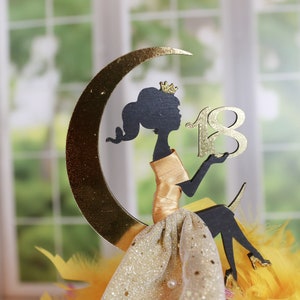 Moon Cake Topper, 18th Birthday Party, Personalized Cake Topper, Birthday Decorations Girl, Dessert Table Decor, Girl Sitting On The Moon