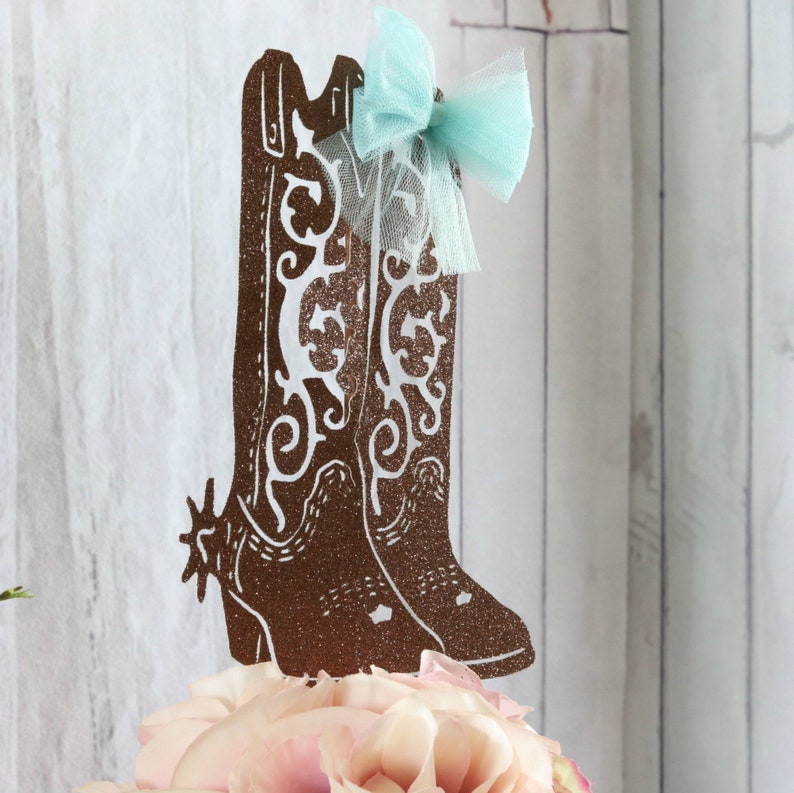 Western Birthday Party Cowboy Boots Boot Cake Topper Rodeo Etsy