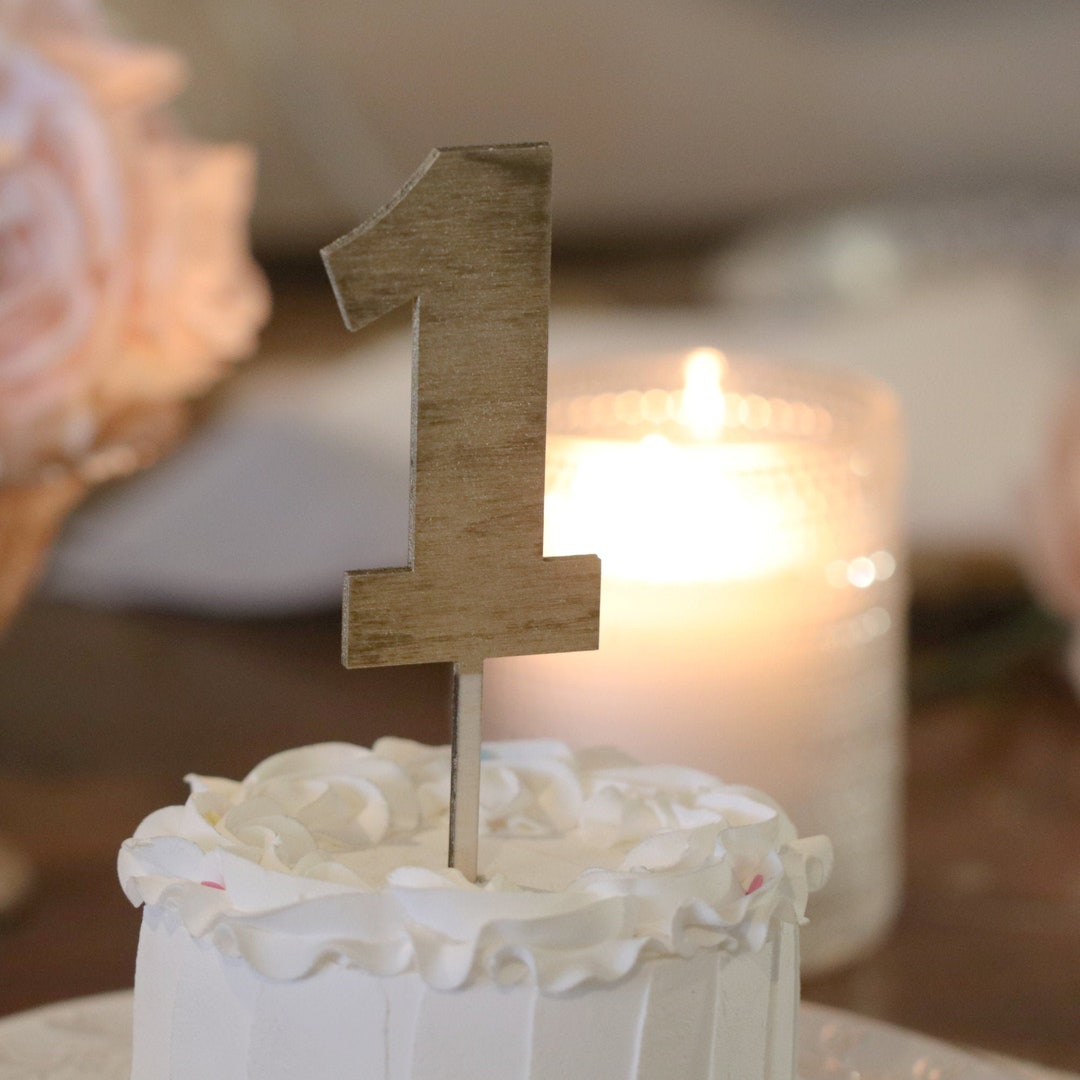 Number 1 Cake Topper, First Birthday Party, Wood Cake Topper, Baby