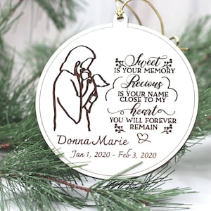 Miscarriage Gift, Baby Memorial Ornament, Miscarriage Ornament, In Loving Memory, Personalized Gift, Christmas Ornament