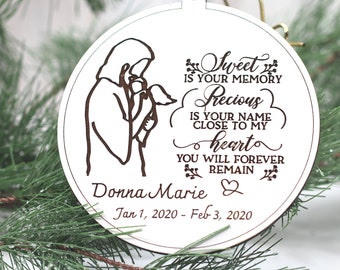 Miscarriage Gift, Baby Memorial Ornament, Miscarriage Ornament, In Loving Memory, Personalized Gift, Christmas Ornament