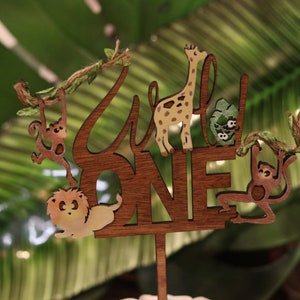 Wild One Cake Topper, 1st Birthday Cake Topper, Wild One Birthday Boy Decorations, First Birthday Girl Boy Decoration, Wood Cake Topper