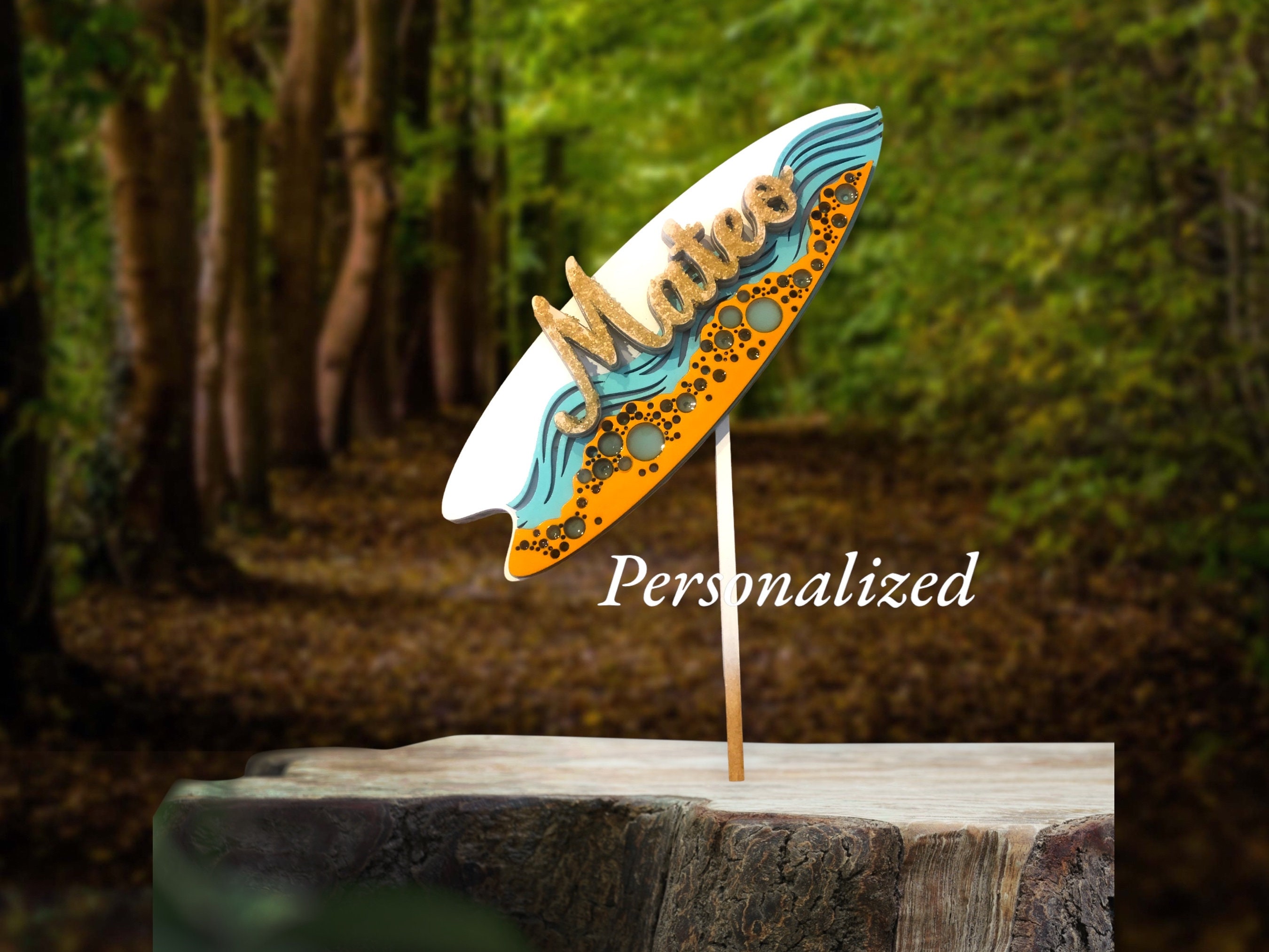Personalized Surfboard Cake Topper: Beach Party Decor, Big Wave One - Etsy