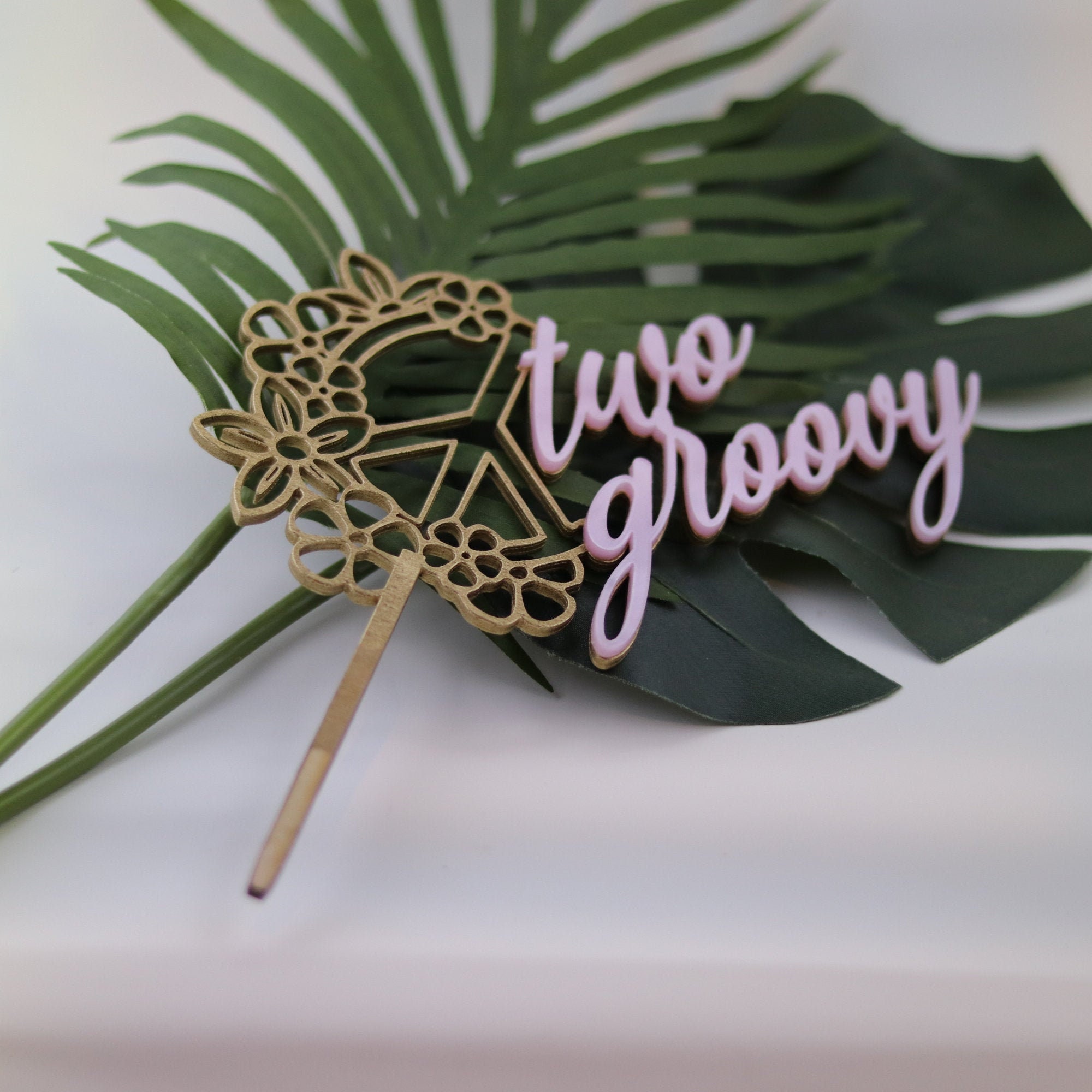 2nd Birthday Cake Topper Peace Sign Two Groovy Wood Cake Topper Dessert Table Decor Birthday Decorations BirthdayCenterpiece