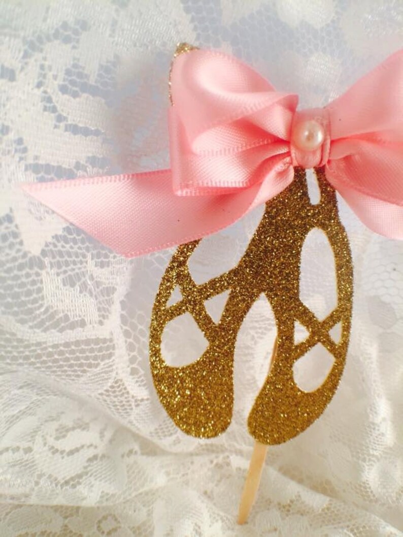 Ballerina Slippers Cupcake Toppers Ballet Slippers Cupcake Etsy