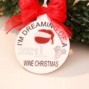 2021 Wood Christmas Ornament, Wine Christmas Ornament, Christmas Handmade Christmas Decorations, Family Friend Christmas Gift Stocking