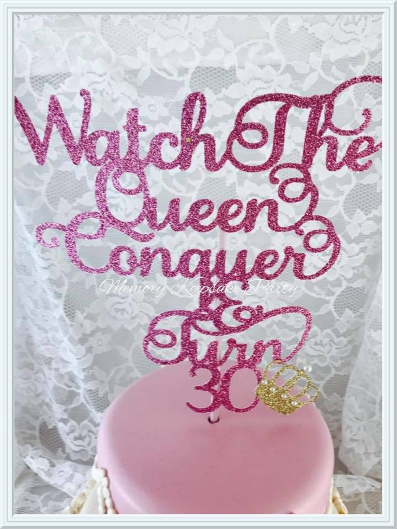 Queen Cake Topper Queen Party Decorations Queen Party Etsy