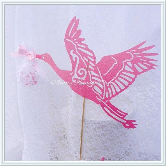 Stork Cake Topper Stork Baby Shower Stork Party Etsy