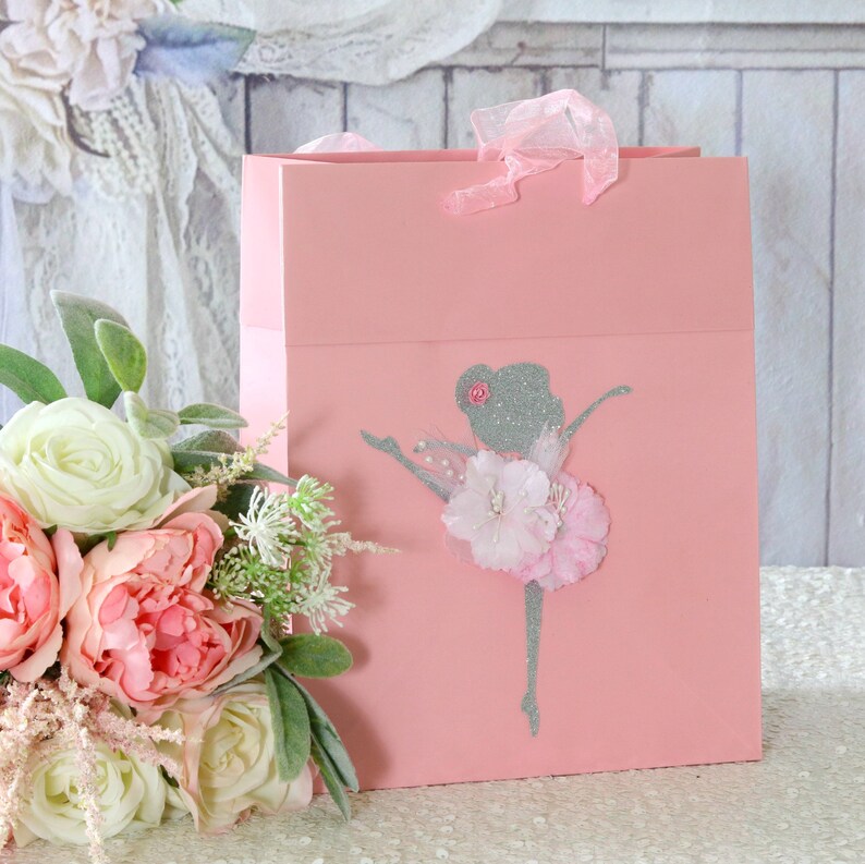 Baby Girl Shower Gift Bag First Birthday Ballerina Party Guest Bag Pink Baby Shower Ballet Ballerina Birthday Ballerina Favor Bag