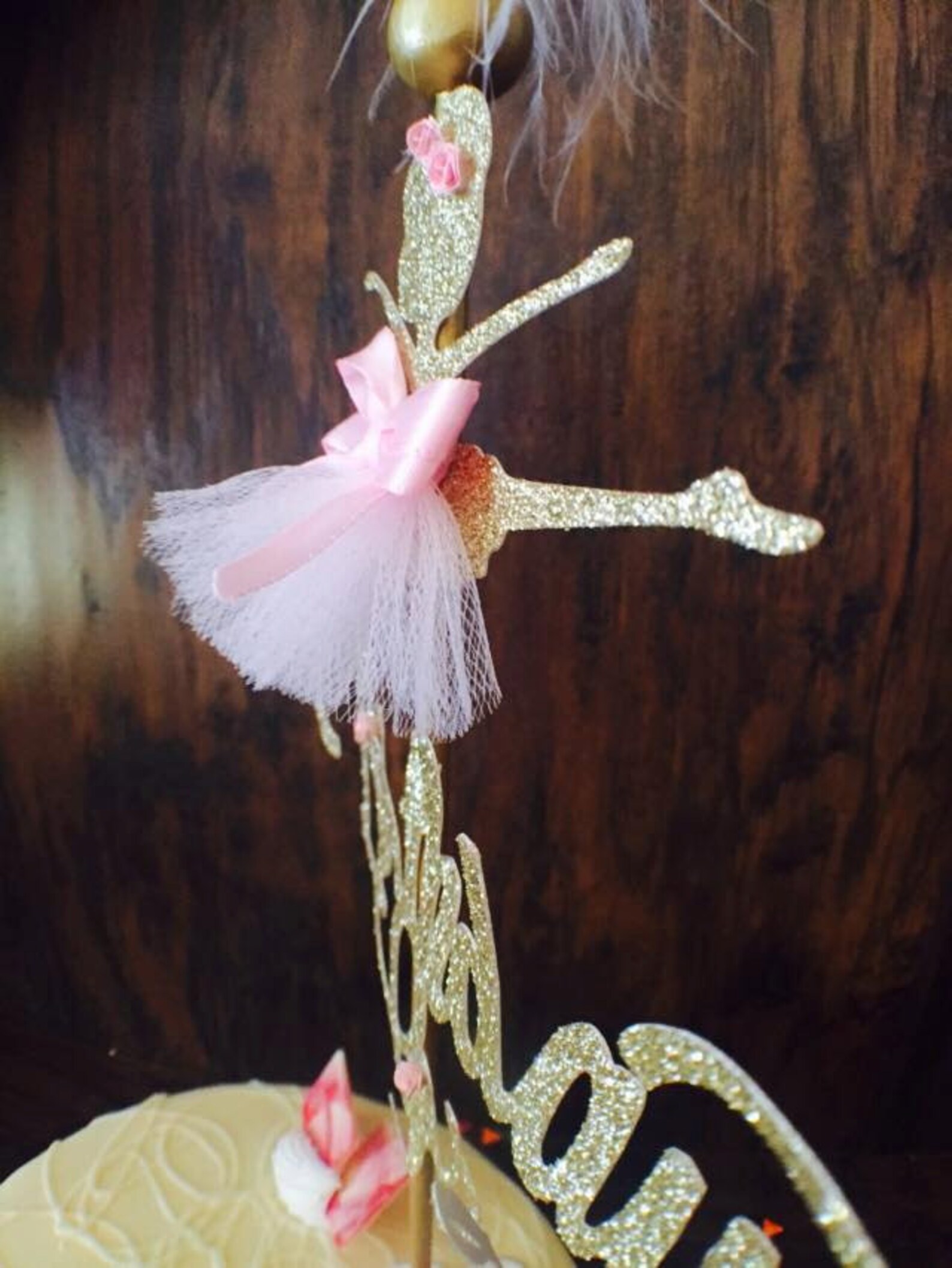 ballerina cake topper - ballet cake topper - ballerina party decorations - ballet party decorations - slippers - little ballerin