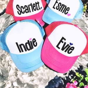 Customized name hat, personalized name hat, custom kids hat, custom name hat, custom gift, kids personalized hat, kids trucker hat