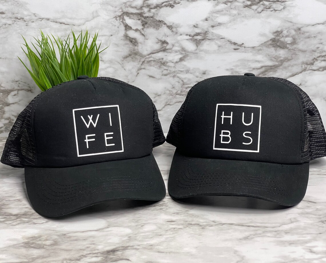 Wedding Hats Hubs Wife Hubs and Wife Wifey Wifey Fashion Etsy